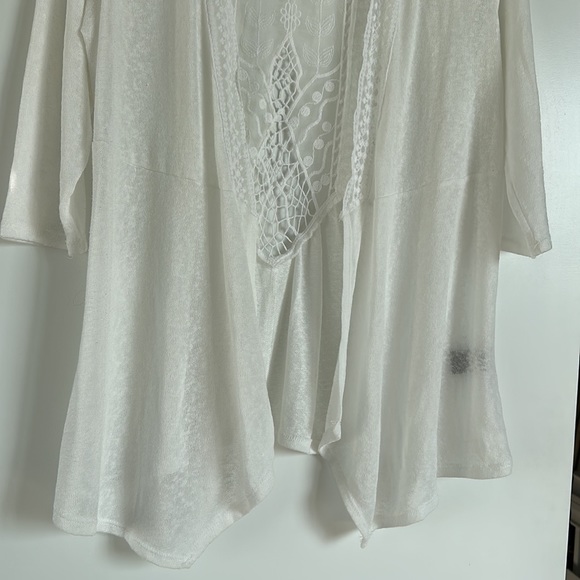 Torrid 3/4 Slub Embroidered Lace Back Sweater - Picture 5 of 9
